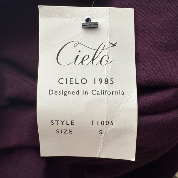 Cielo Plum ‎ Heather Short Sleeve Stretch Tee | Size S Cotton Blend T-Shirt NWT - Picture 4 of 6